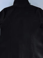 Women's Casual Tweed Coat - Solid Color Mid-Length H-Silhouette Button Front Long Sleeve