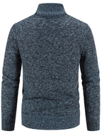 Men's Plus Size Quilted Knit Bomber Jacket with Stand Collar
