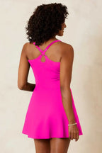 Swim Dress With Shorts | Pink One Piece Swimsuit Built In