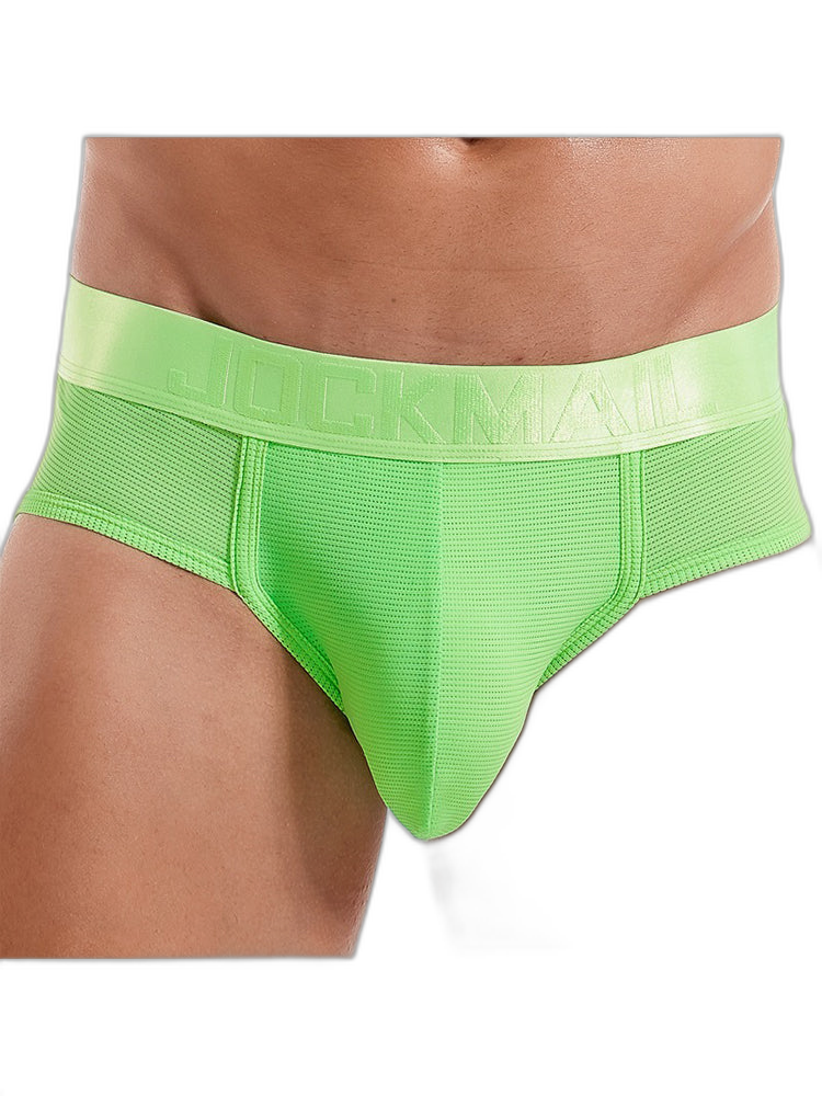 Men's Solid Color Mesh Breathable Sports Fitness Briefs