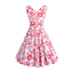 Retro Printed Maxi Sleeveless Dress Women