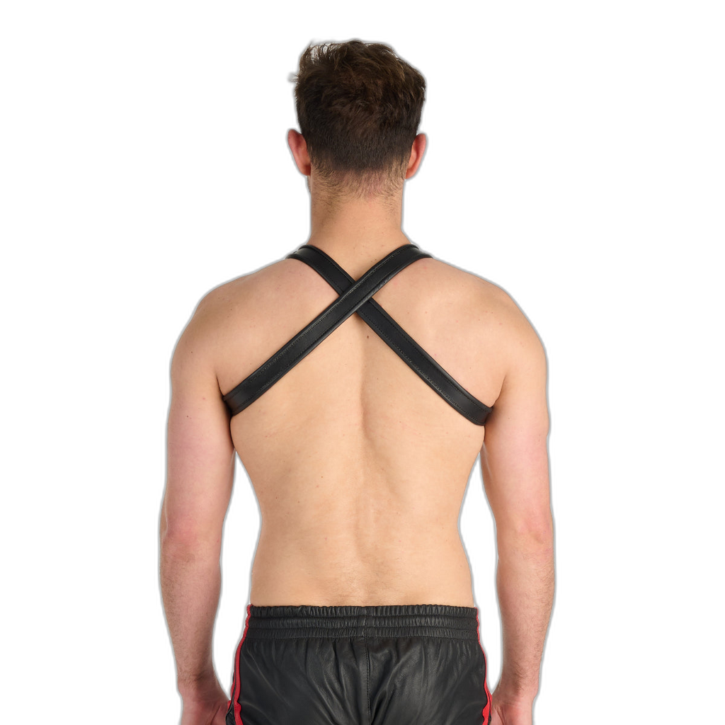Prowler RED Leather Cross Harness Black Red