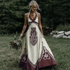Women's V-Neck Ethnic-style Artistic Sleeveless Printed Dress