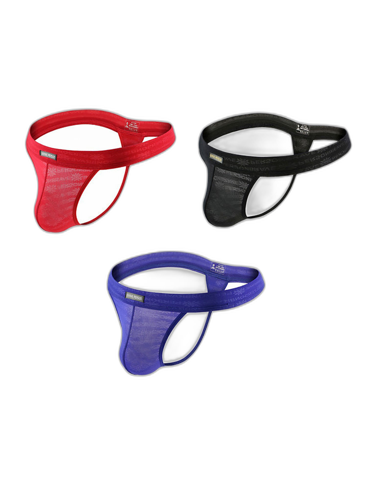 3-pack Men's Lace Obscure Embossed G-String Thong