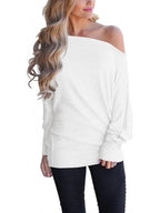 Women's Long-Sleeved T-Shirt Outer Solid Color Top