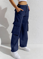 Women's Multi-pocket Workwear Loose Casual Denim Trousers