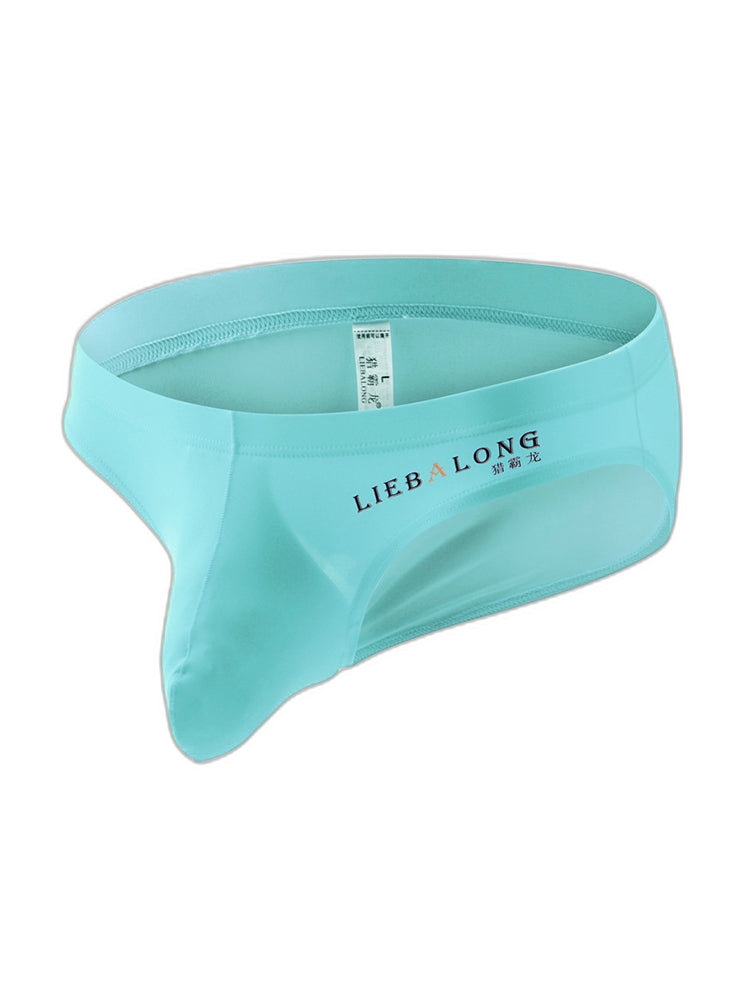 3 Packs of Men's Ice Silk Seamless Convex Pouch Briefs