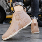 Motorcycle Rain Boots Men's Summer Youth Outdoor Non-slip Wading Shoes Fashion Low Top Flat Work Shoes Rubber Shoes