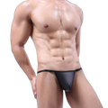 Black PU Leather Buckle-Up Thong