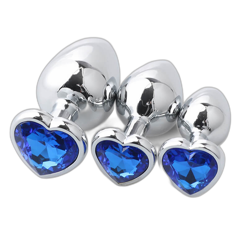 Heart Metal Anal Plug Set - Training Kit