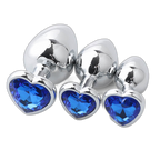 Heart Metal Anal Plug Set - Training Kit