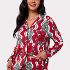 Christmas Printed Long-sleeved Trousers Autumn Ladies Home Leisure Suit