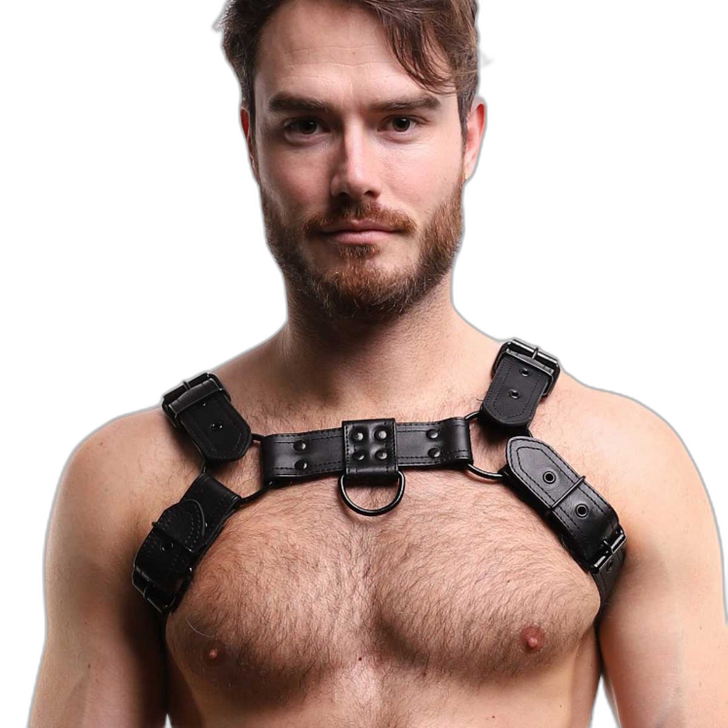 ruff GEAR RAW Leather Bulldog Harness Black