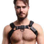 ruff GEAR RAW Leather Bulldog Harness Black