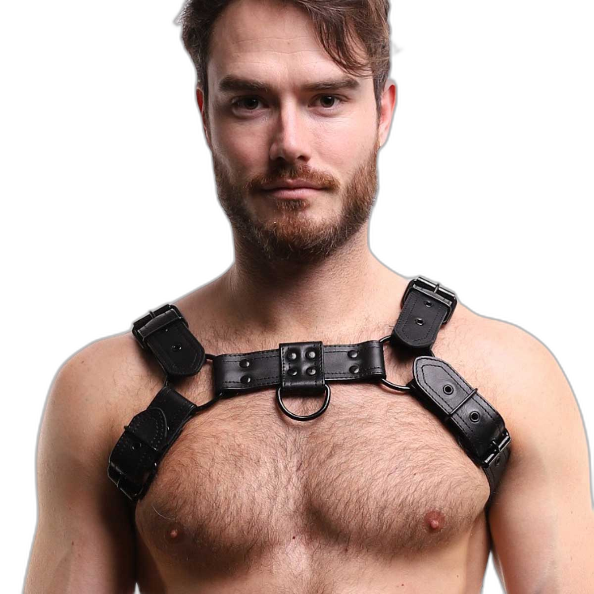 ruff GEAR RAW Leather Bulldog Harness Black