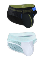 2 Pack Men's Mesh Loose Fit Sport Low-Rise Briefs
