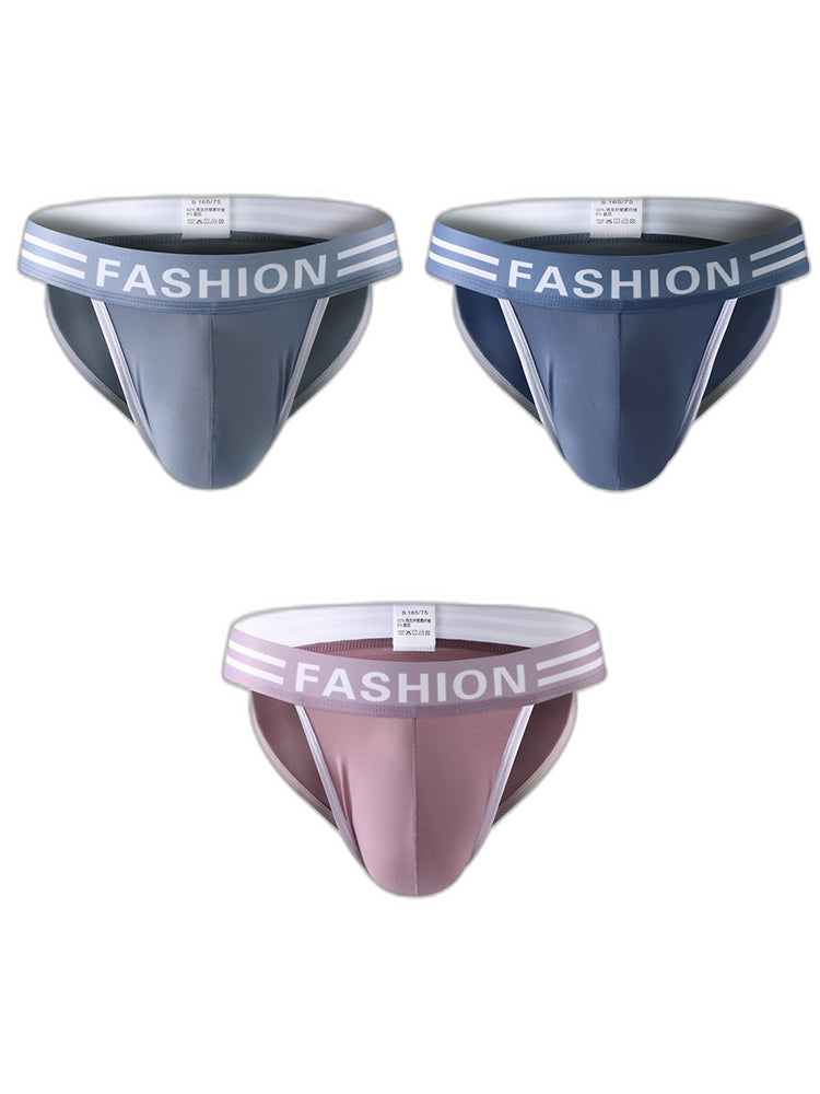3 Pack Men's High-Cut Sexy Comfortable U-Convex Breathable Briefs