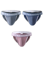 3 Pack Men's High-Cut Sexy Comfortable U-Convex Breathable Briefs