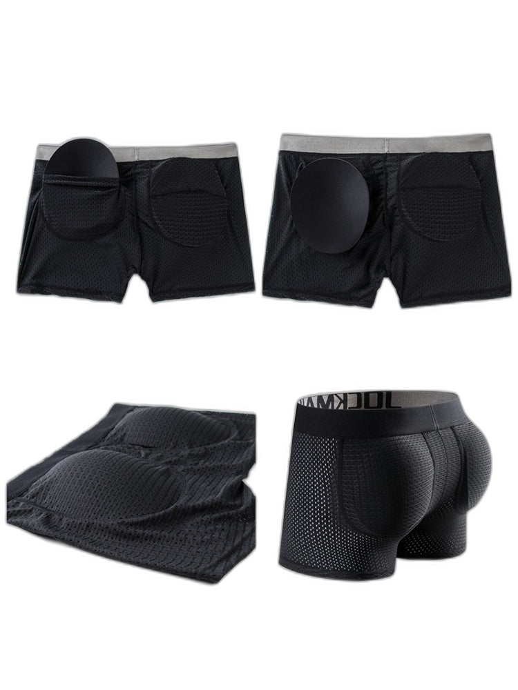 Sponge Cushion Mesh Buttock Boxer Briefs
