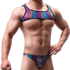 Rainbow Harness-Crop Top + Underwear