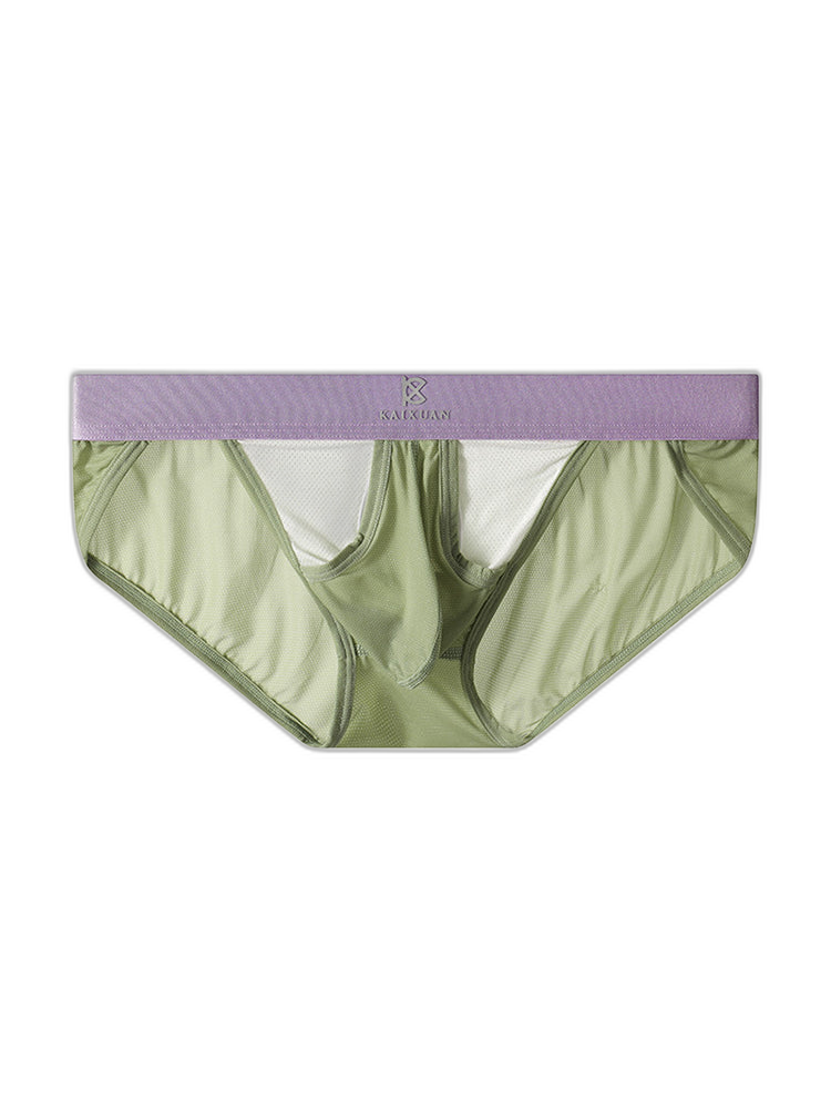 3 Pack Men's Ice Silk Breathable Mesh Low-Rise Classic Briefs
