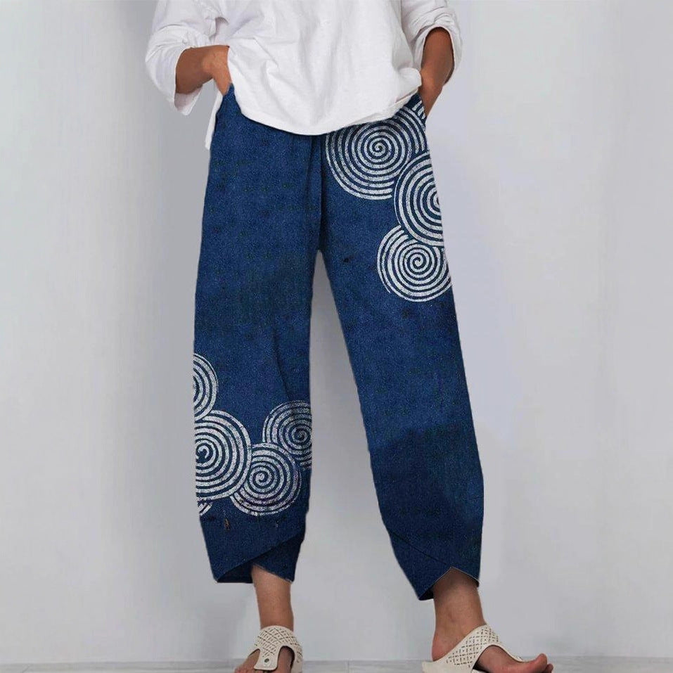 Minimalist Women's Pants Featuring A Patchwork Animal-print Design