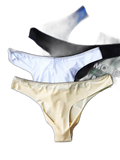 4 Pack Men's Seamless Ice Silk Sports Sexy Solid Color Thong & Strings