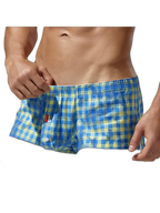 Men's Low-Rise Plaid Sexy Pouch Boxers