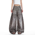 American-style Cat-eye Leopard-print Bootcut Jeans From A Trendy Unisex Brand