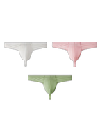 3 Pack Men's Solid Color Seamless Comfort Quick-Dry Breathable Thongs