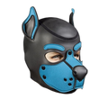 Mr S Leather Neoprene K9 Puppy Hood | Black/Aqua