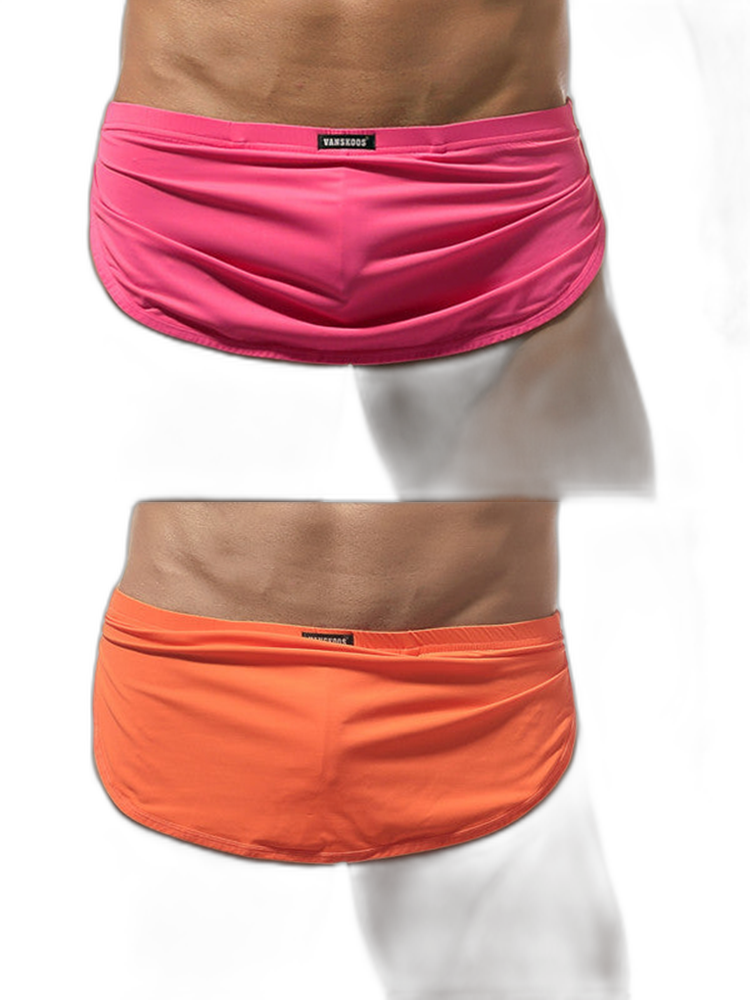 Men's Sexy Side Split  Boxers With Support Pouch