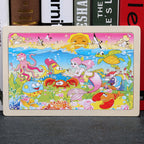 80PCS wooden educational toys educational development baby kids training toys children animal puzzle