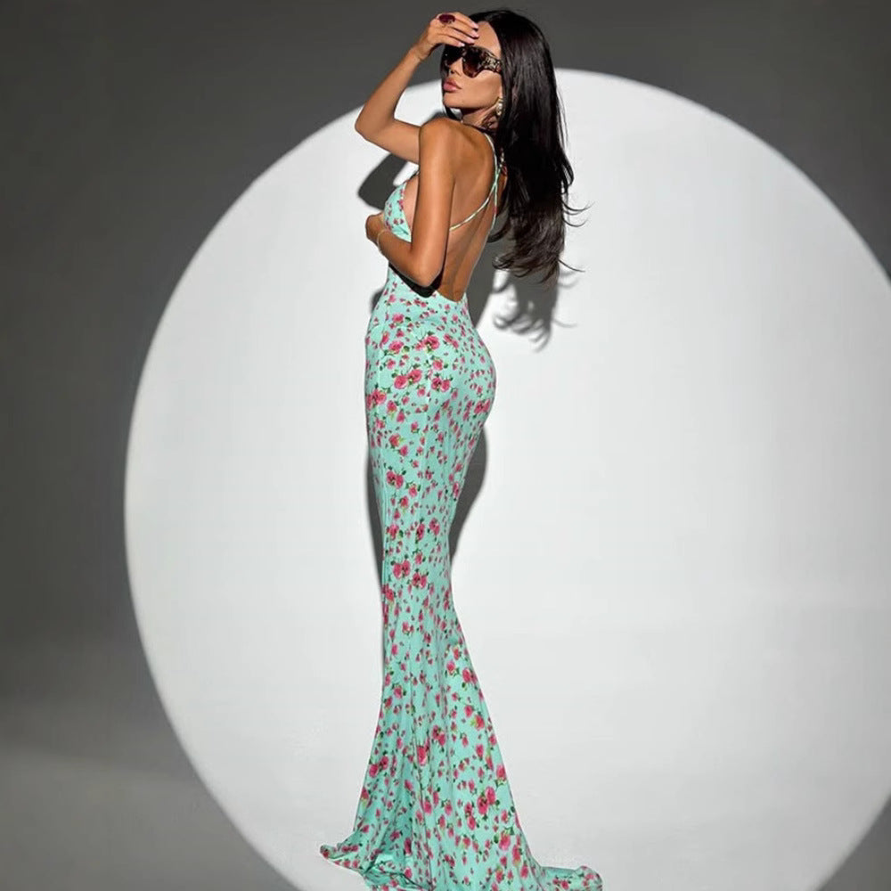 Women's Fashionable And Sexy Printed Strap Dress