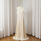 Elegant Long Gown Pleated Waist-Cinching Dress