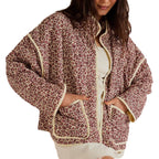 Flower Thin Pocket Decorative Cardigan Cotton Jacket