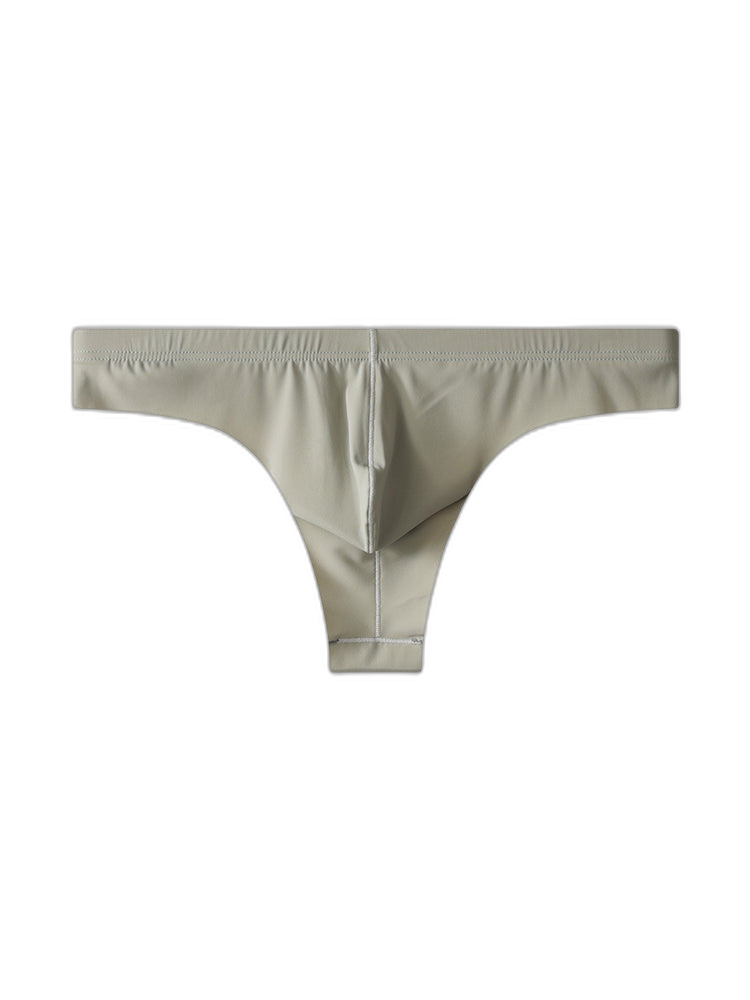 4-Pack Men's Seamless Solid Color Stretch Fit Ice Silk Thong
