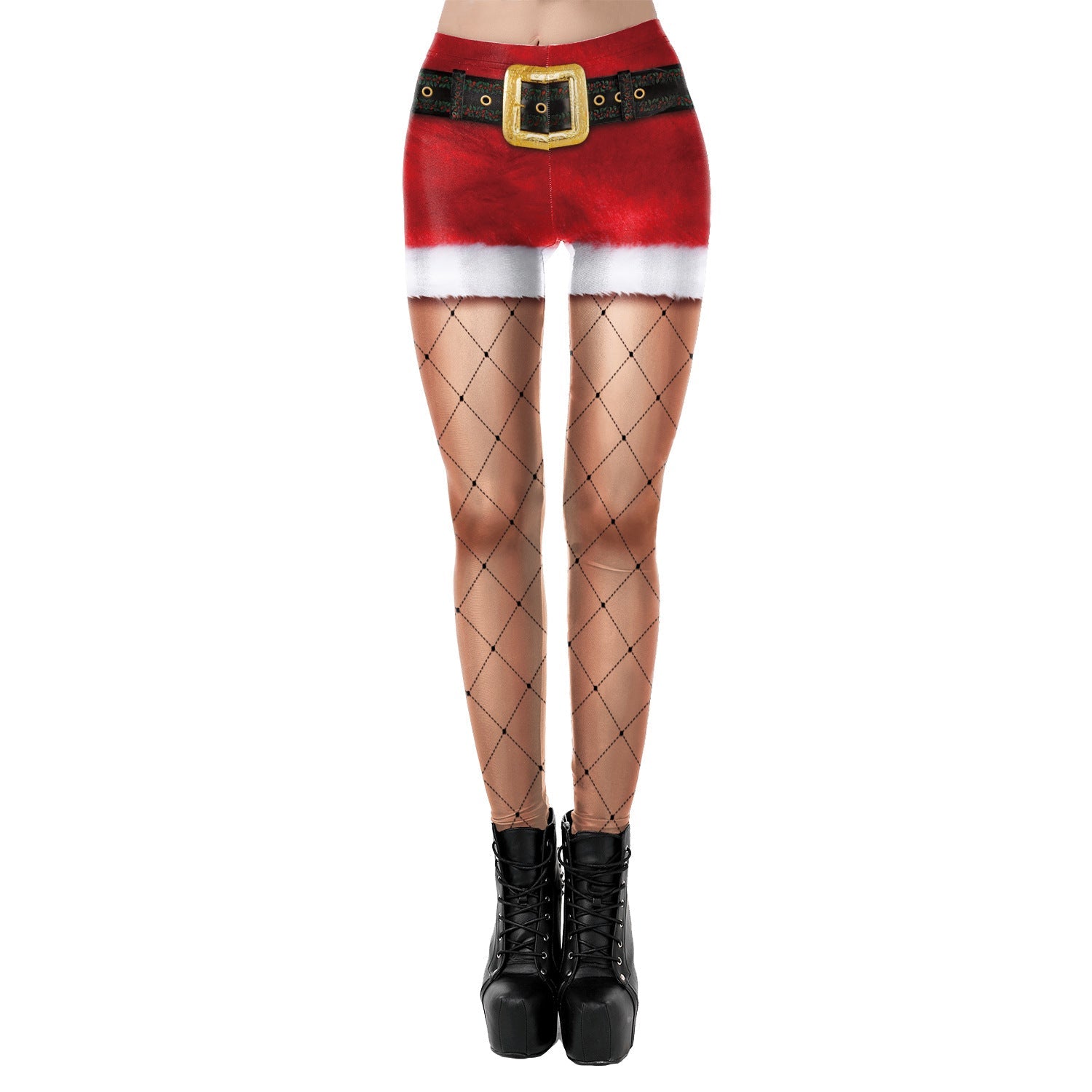 Women's Lace Christmas Print Stretch Leggings