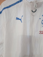 RANGERS FC PUMA 32RED WHITE ZIP SHELLSUIT TOP 2014/15 (M UK)