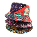 Geometric Bucket Hat Color Matching Printing Double-sided Wear Bucket Hat