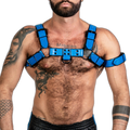 ruff GEAR Bold Leather Bulldog Harness Blue