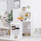 HOMCOM 120cm Modern Computer Desk Bookshelf Study Table Workstation PC Laptop Writing Home Office 6 Shelves, White