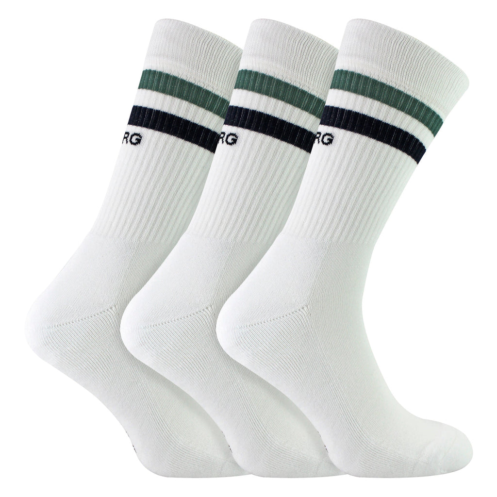 3 Pack Core Sport Ribbbed Top Crew Socks for Men