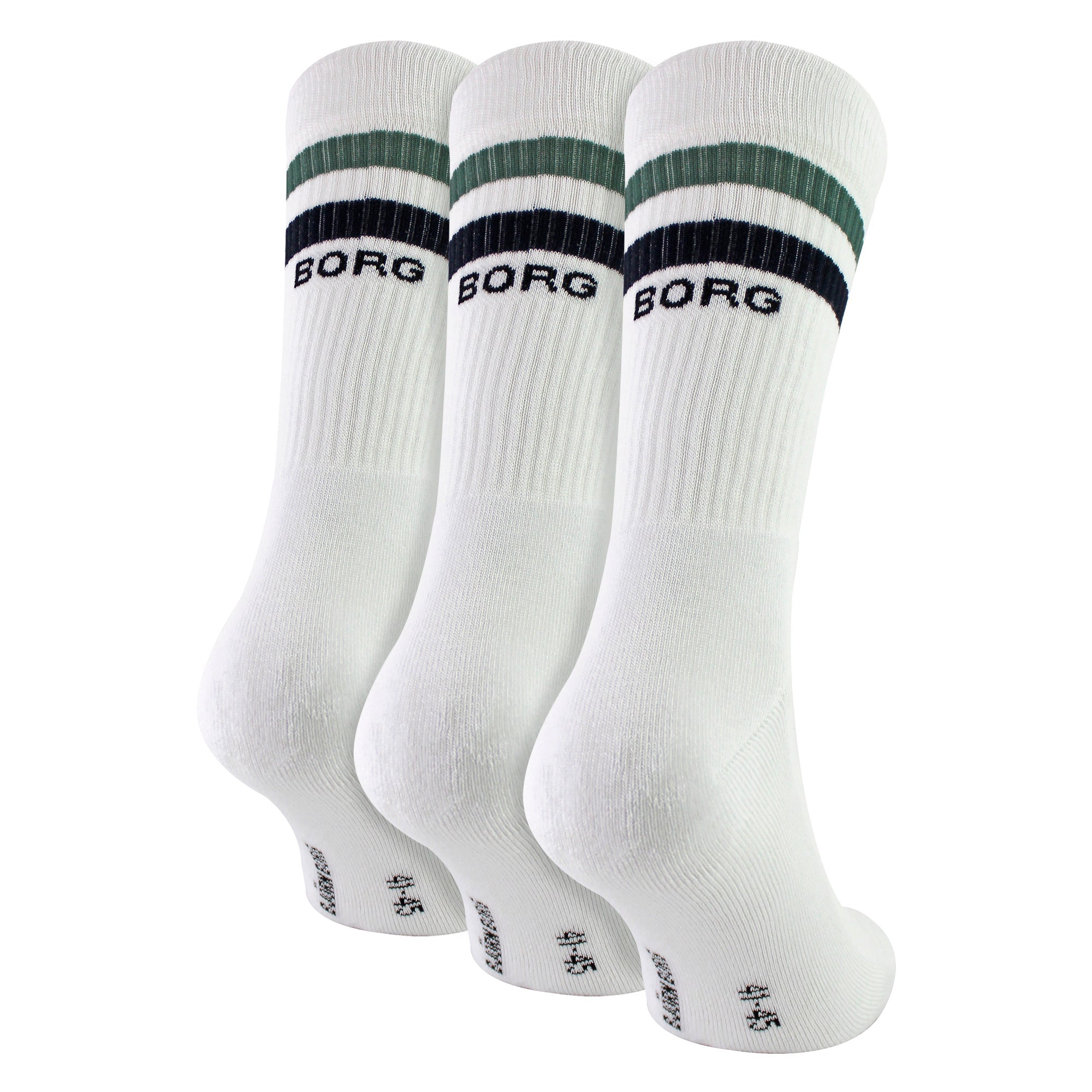 3 Pack Core Sport Ribbbed Top Crew Socks for Men
