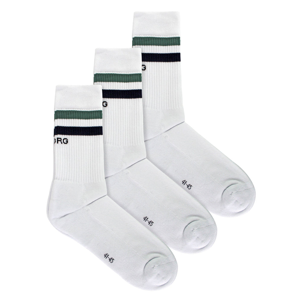3 Pack Core Sport Ribbbed Top Crew Socks for Men