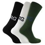 3 Pack Core Sport Ribbbed Top Crew Socks for Men