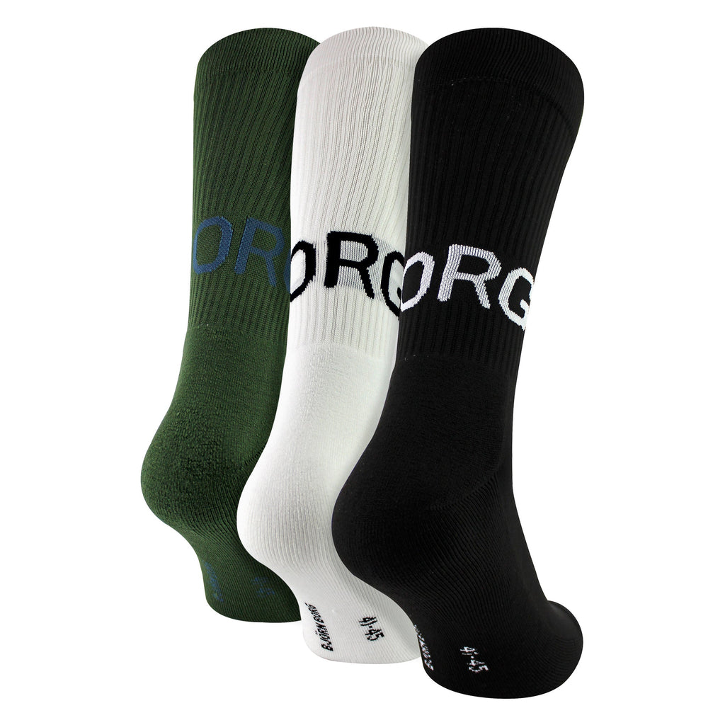 3 Pack Core Sport Ribbbed Top Crew Socks for Men
