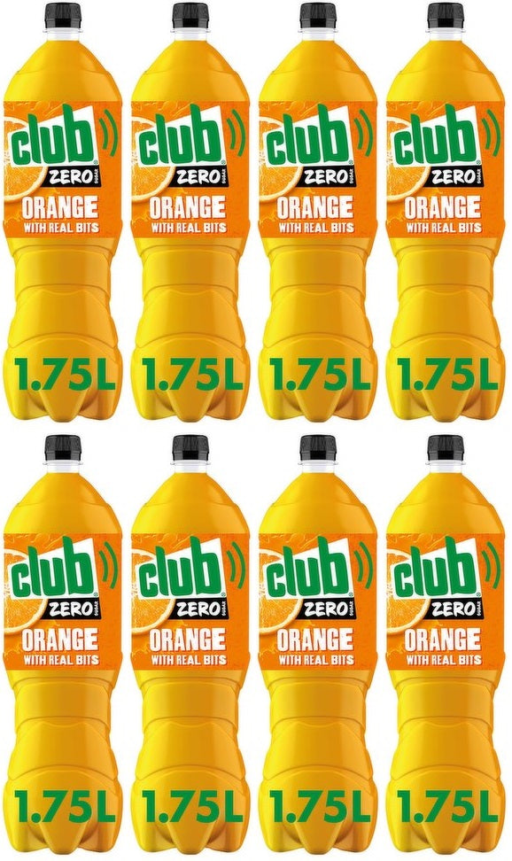 8 x Club Zero Sugar Orange mit Fruchtfleisch 1,75 Liter