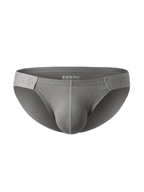 2 Pack Men's Solid Color Low Rise Sweat-Absorbent Large U-Shaped Small Pocket Briefs