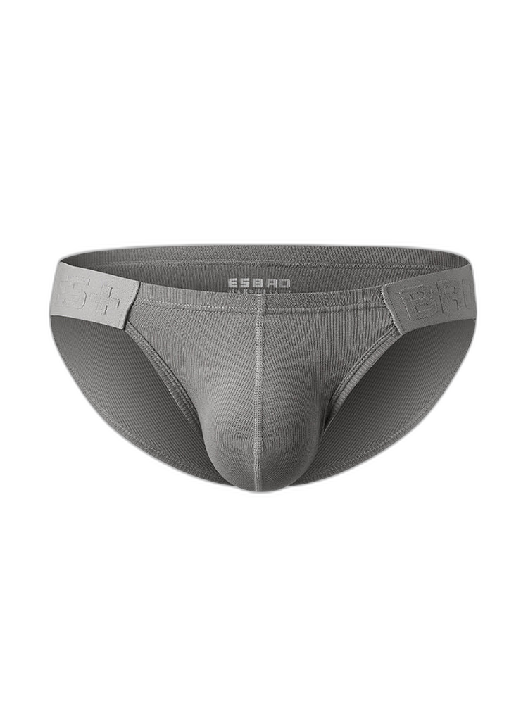 2 Pack Men's Solid Color Low Rise Sweat-Absorbent Large U-Shaped Small Pocket Briefs
